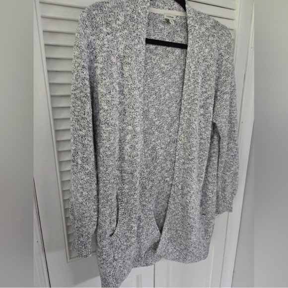 L.L. Bean Women's Heather Gray Cardigan - Picture 2 of 5